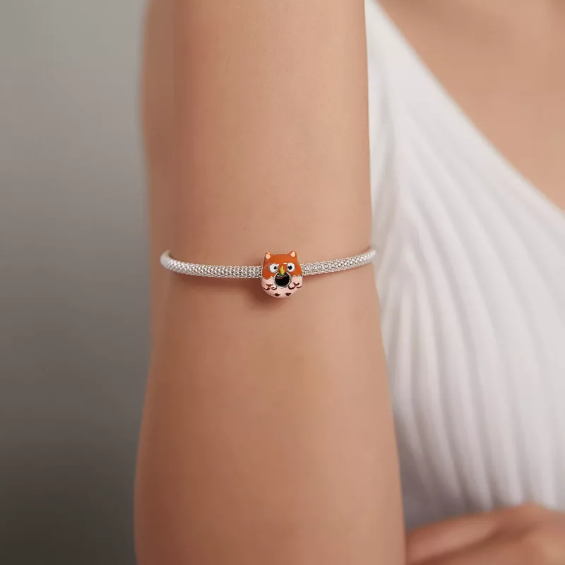 (imagen para) Charm de estilo Pandora con forma de búho y donas - SCC1882 - Ver 5