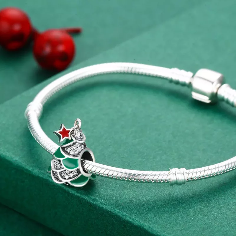 (imagen para) Charm de estilo Pandora con forma de árbol de Navidad - SCC307 - Ver 5