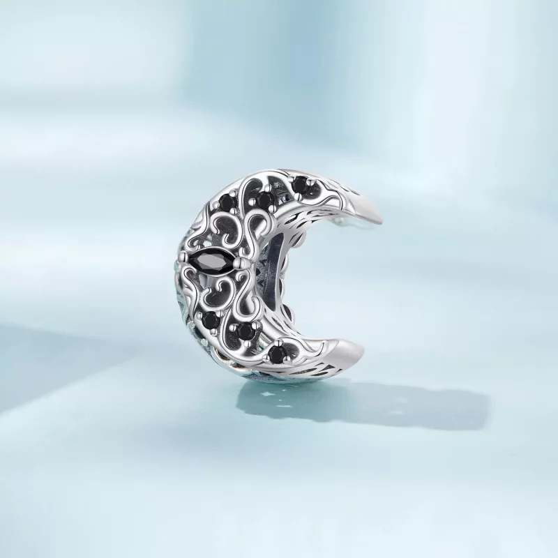 (imagen para) Charm de estilo Pandora con luna nocturna oscura - SCC2370 - Ver 2