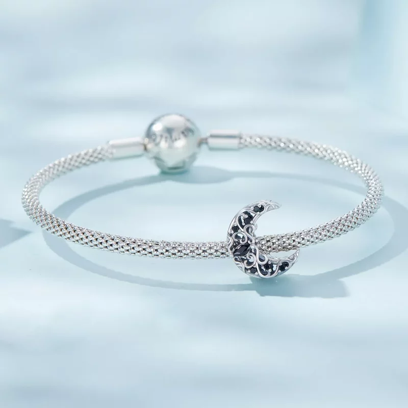 (imagen para) Charm de estilo Pandora con luna nocturna oscura - SCC2370 - Ver 4