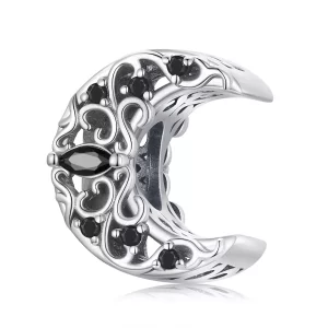 (imagen para) Charm de estilo Pandora con luna nocturna oscura - SCC2370