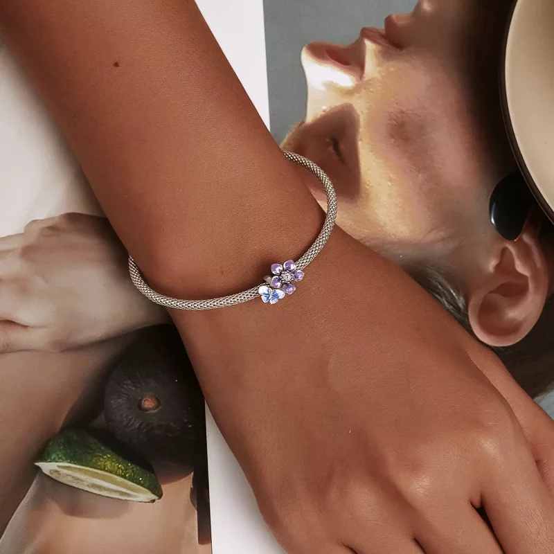 (imagen para) Charm de estilo Pandora con mariposa y flor - SCC2094 - Ver 5