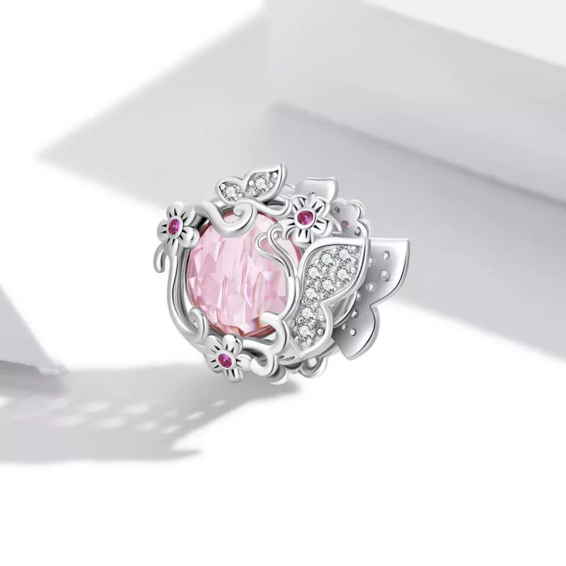 (imagen para) Charm de estilo Pandora con mariposas volando - BSC552 - Ver 2