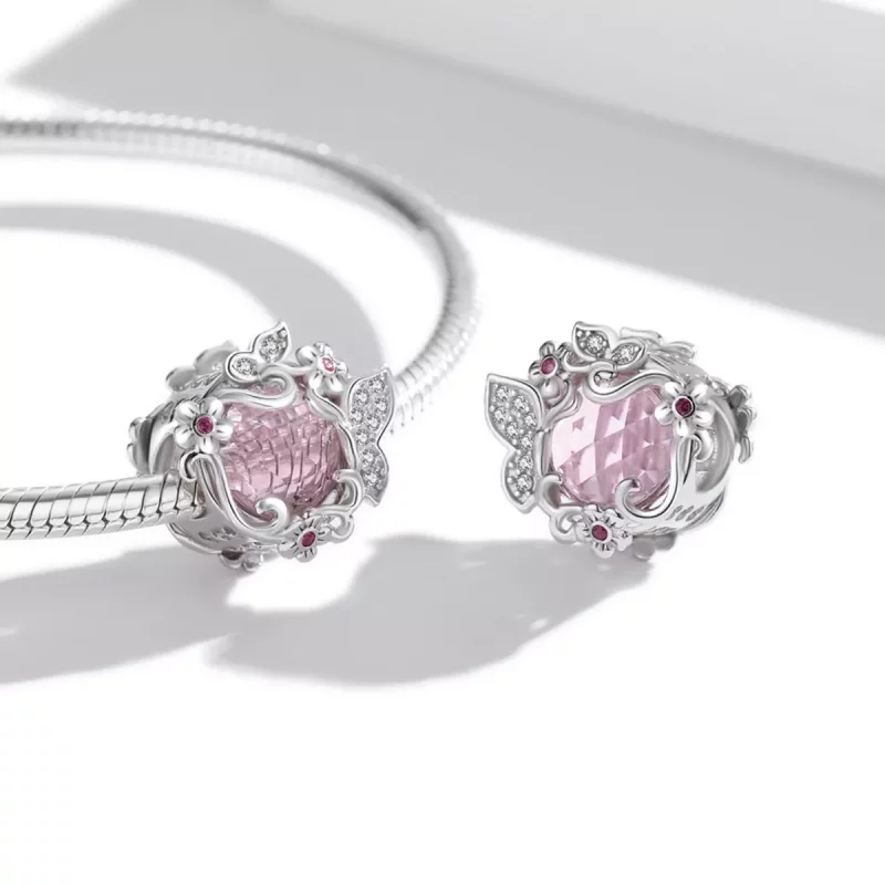 (imagen para) Charm de estilo Pandora con mariposas volando - BSC552 - Ver 4