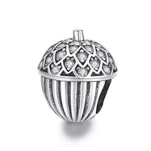 (imagen para) Charm de estilo Pandora con cono de pino de la suerte - BSC337