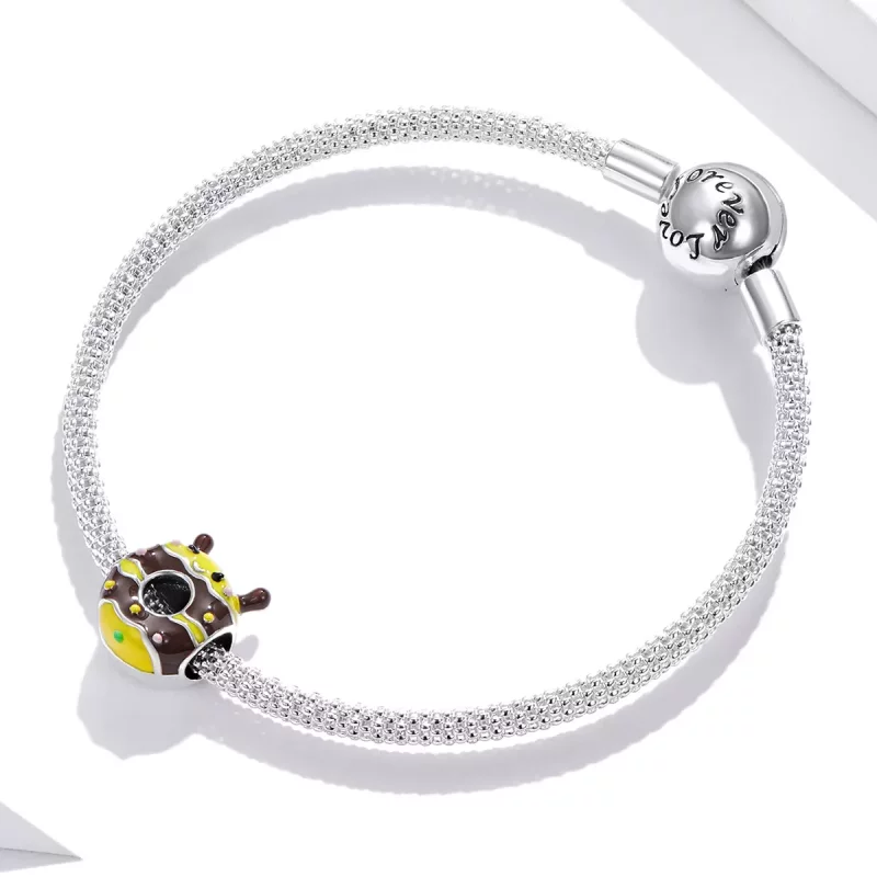 (imagen para) Charm de estilo Pandora con pequeños encantos de abejitas donuts - SCC1878 - Ver 3