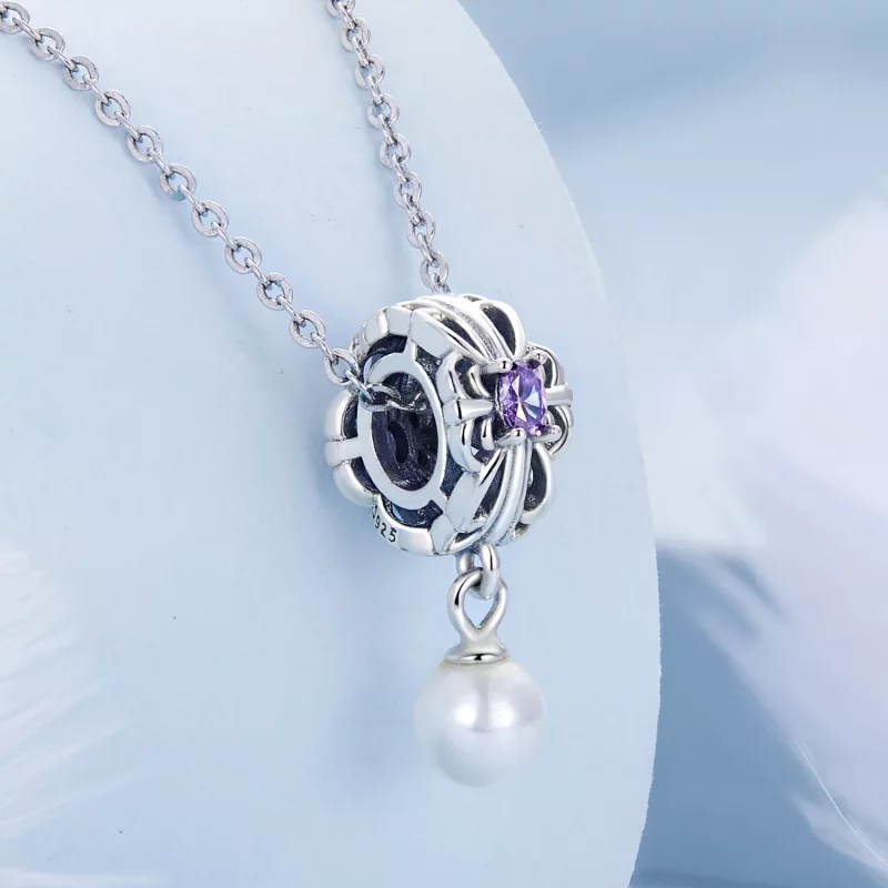 (imagen para) Charm de estilo Pandora con perlas y cintas - BSC638 - Ver 2