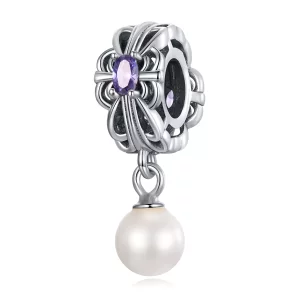 (imagen para) Charm de estilo Pandora con perlas y cintas - BSC638