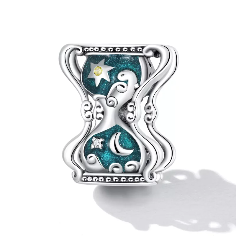 (imagen para) Charm de estilo Pandora con reloj de arena y sol y luna - SCC2265 - Ver 2