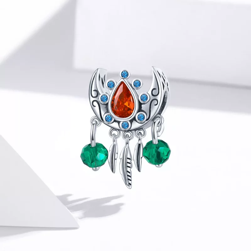 (imagen para) Charm de estilo Pandora de atrapasueños lunar - BSC452 - Ver 2