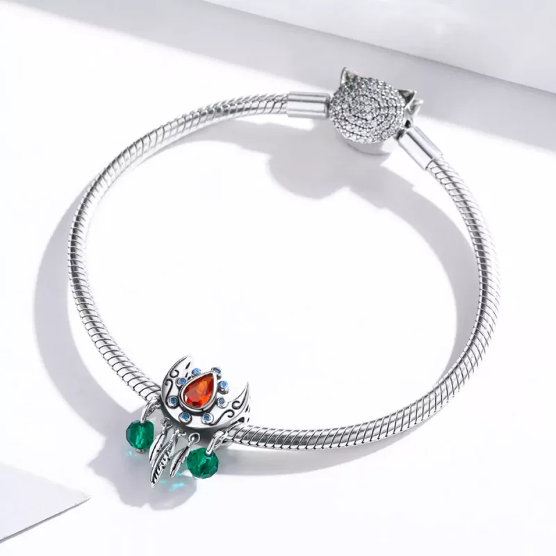 (imagen para) Charm de estilo Pandora de atrapasueños lunar - BSC452 - Ver 3