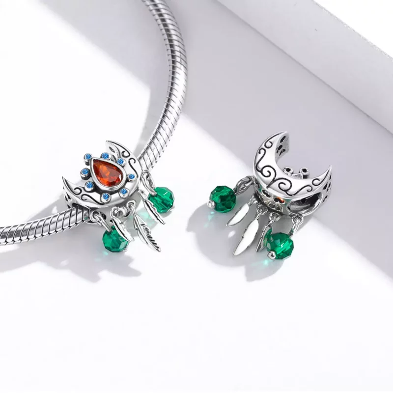 (imagen para) Charm de estilo Pandora de atrapasueños lunar - BSC452 - Ver 4