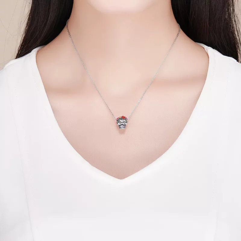 (imagen para) Charm de estilo Pandora de calavera de azúcar en plata - SCC888 - Ver 5