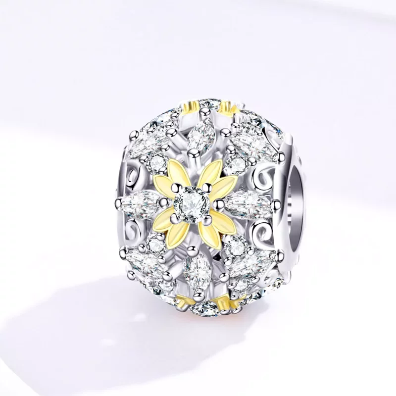 (imagen para) Charm de estilo Pandora de dos tonos, brillo de vida - SCC1333 - Ver 2