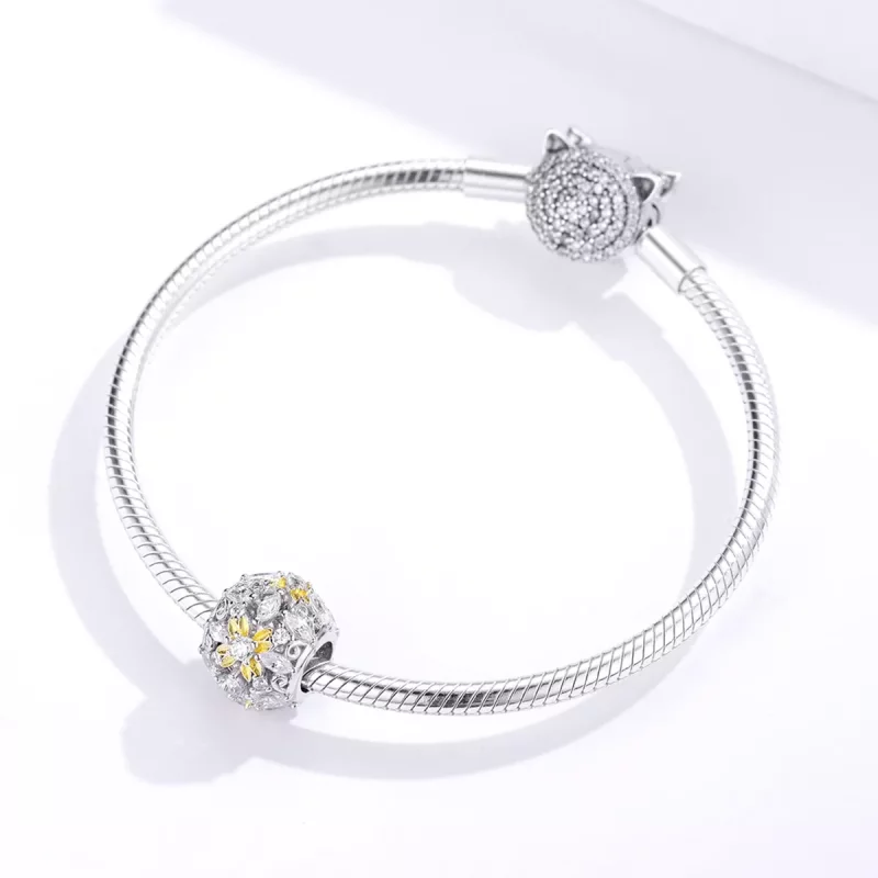 (imagen para) Charm de estilo Pandora de dos tonos, brillo de vida - SCC1333 - Ver 3