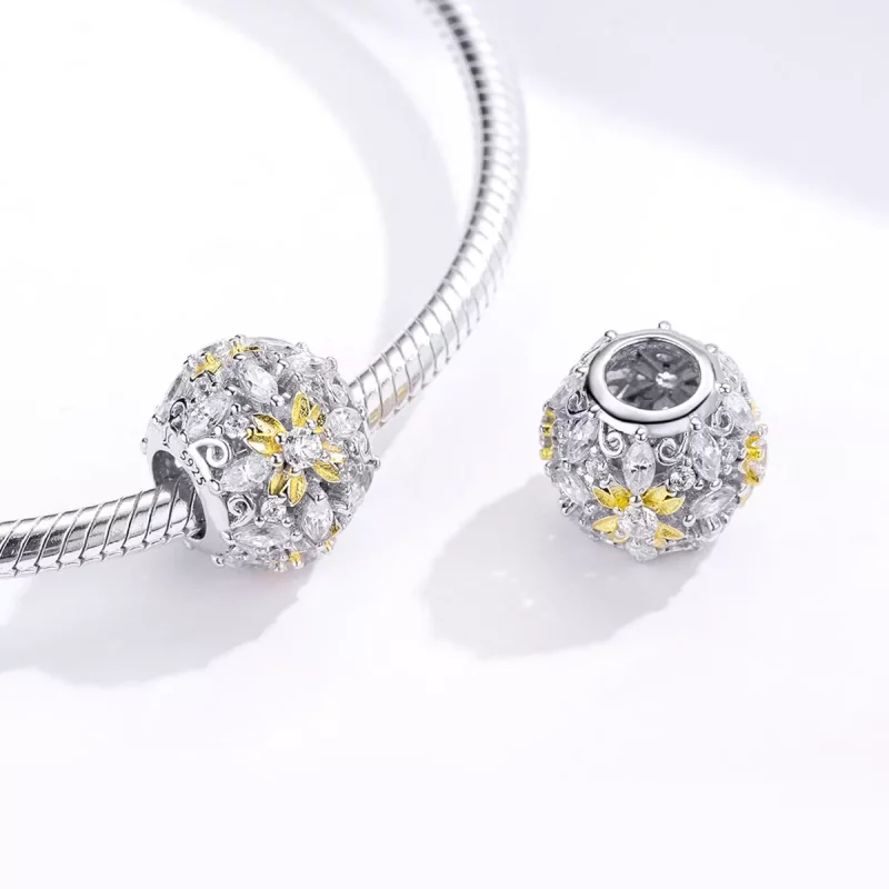 (imagen para) Charm de estilo Pandora de dos tonos, brillo de vida - SCC1333 - Ver 4