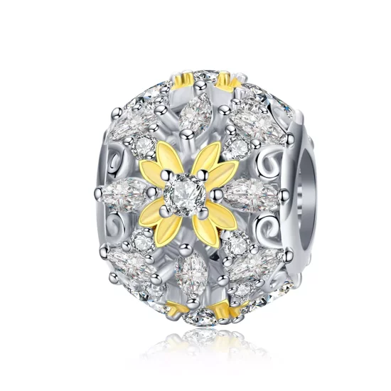 (imagen para) Charm de estilo Pandora de dos tonos, brillo de vida - SCC1333