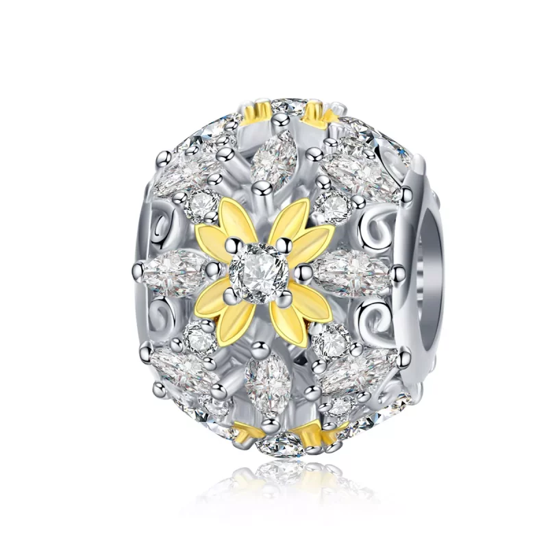 (imagen para) Charm de estilo Pandora de dos tonos, brillo de vida - SCC1333