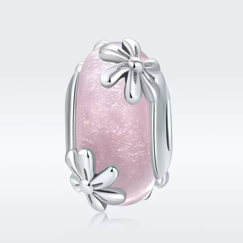(imagen para) Charm de estilo Pandora de plata con flores de primavera - SCC860 - Ver 3