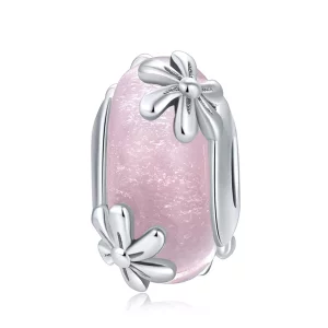 (imagen para) Charm de estilo Pandora de plata con flores de primavera - SCC860