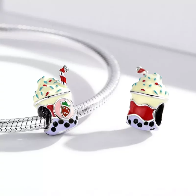 (imagen para) Charm de estilo Pandora de Té con Leche de Helado - SCC1947 - Ver 3