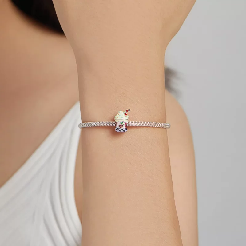 (imagen para) Charm de estilo Pandora de Té con Leche de Helado - SCC1947 - Ver 5