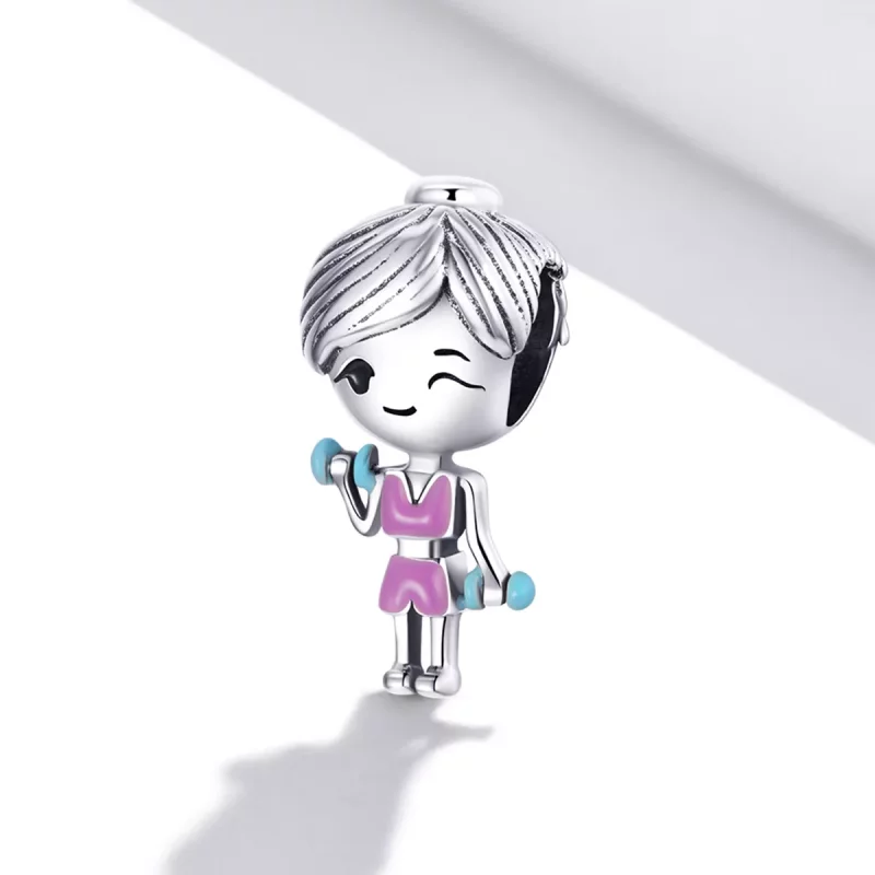 (imagen para) Charm de estilo Pandora de una chica fitness - BSC488 - Ver 2