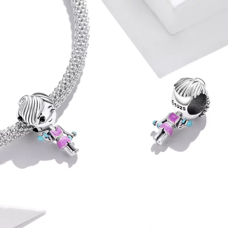 (imagen para) Charm de estilo Pandora de una chica fitness - BSC488 - Ver 4