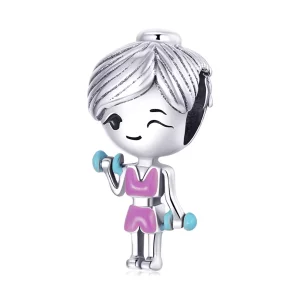 (imagen para) Charm de estilo Pandora de una chica fitness - BSC488