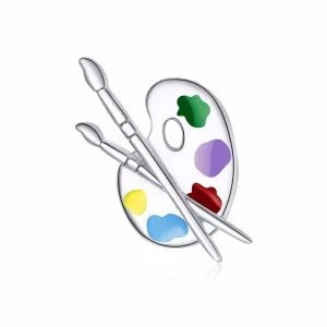 (imagen para) Charm de estilo Pandora en color plateado con paleta de arte colorida - BSC359