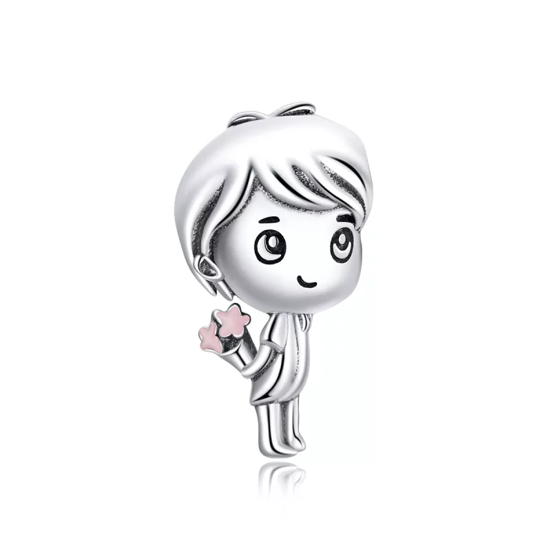 (imagen para) Charm de Estilo Pandora en forma de Latido del Corazón de Niño - BSC400