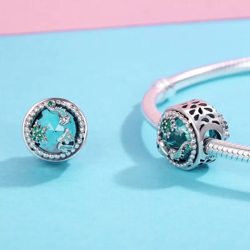 (imagen para) Charm de Estilo Pandora en Plata con Brillantes Estrellas - SCC246 - Ver 4