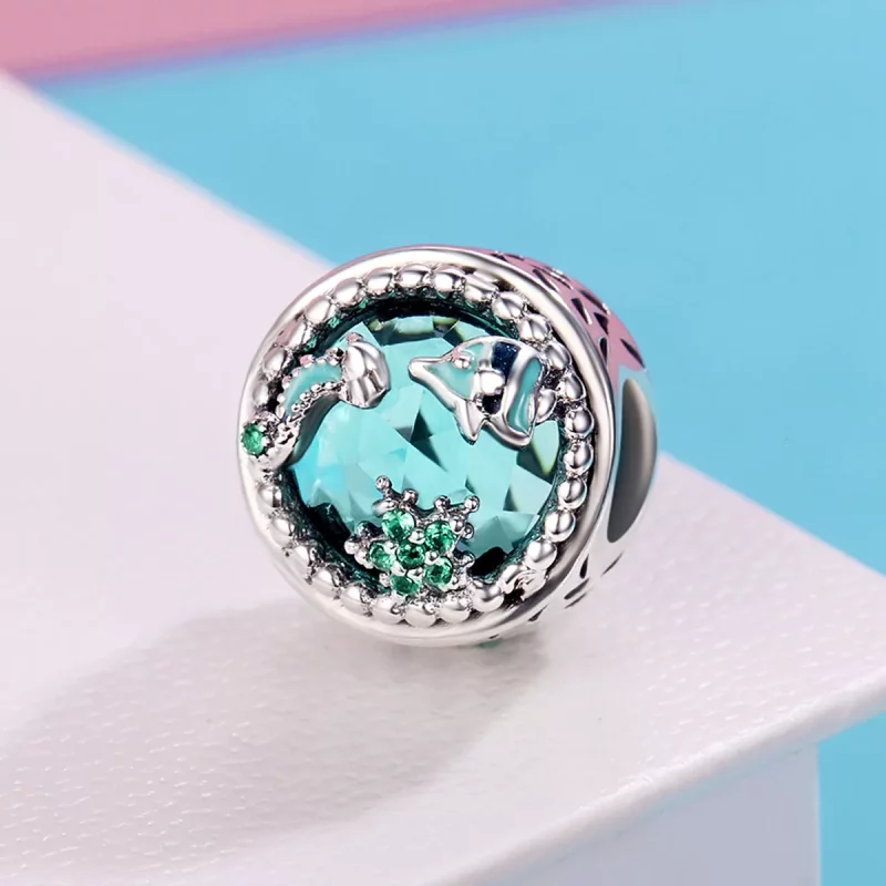 (imagen para) Charm de Estilo Pandora en Plata con Brillantes Estrellas - SCC246 - Ver 5