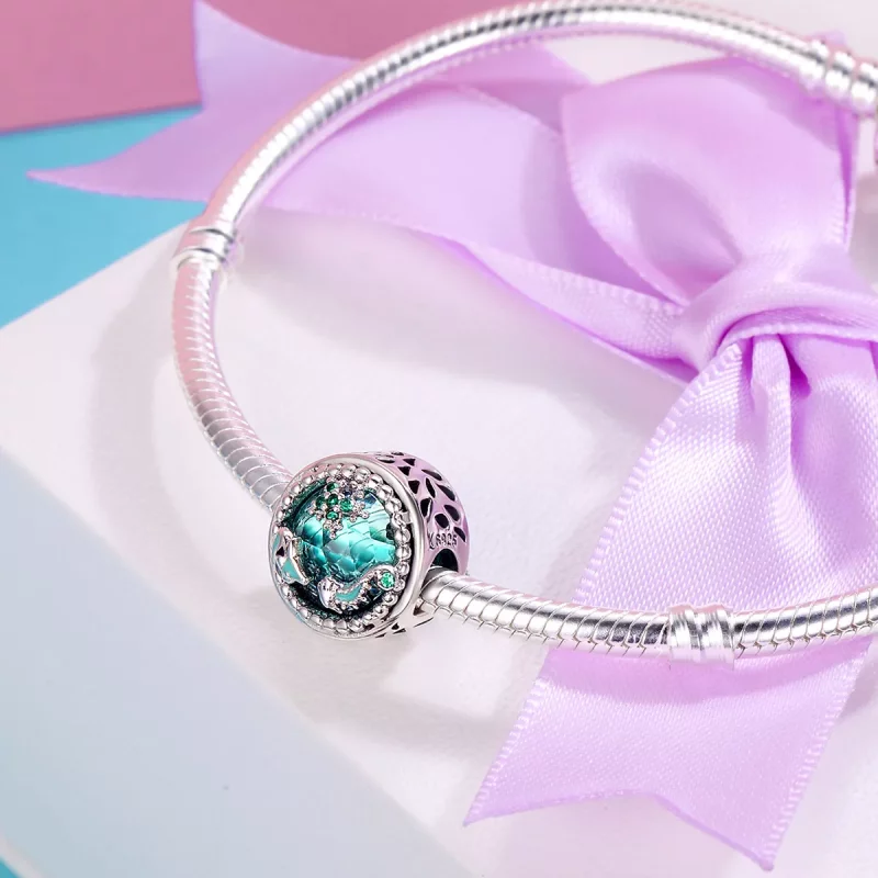 (imagen para) Charm de Estilo Pandora en Plata con Brillantes Estrellas - SCC246 - Ver 6