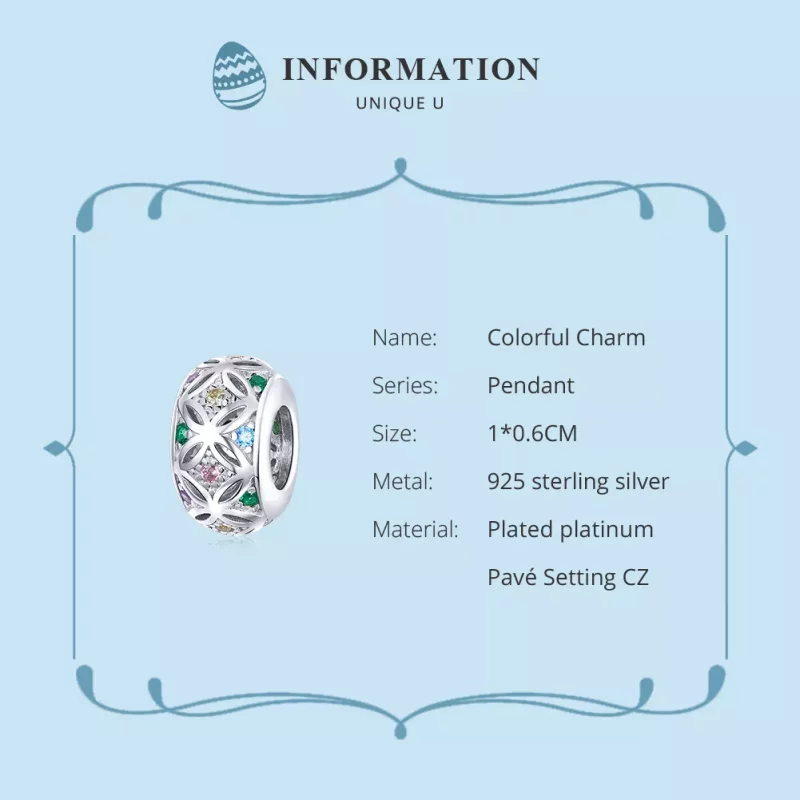 (imagen para) Charm de Estilo Pandora en Plata con Colores - BSC224 - Ver 6