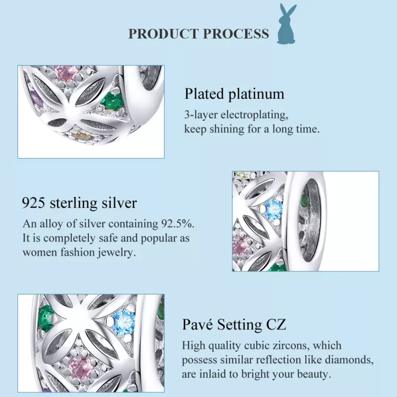 (imagen para) Charm de Estilo Pandora en Plata con Colores - BSC224 - Ver 7