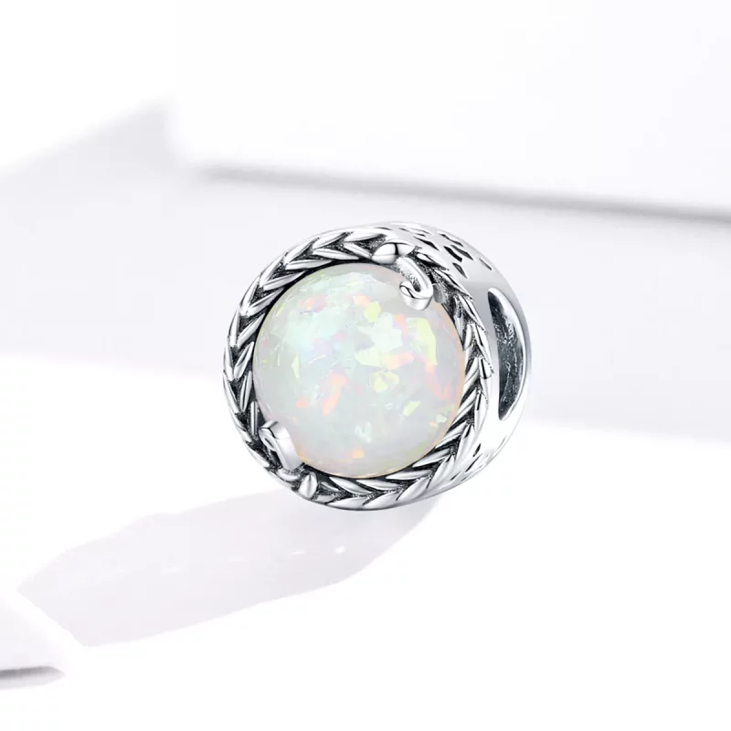 (imagen para) Charm de estilo Pandora en plata con diseño de vid simple - SCC1576 - Ver 2