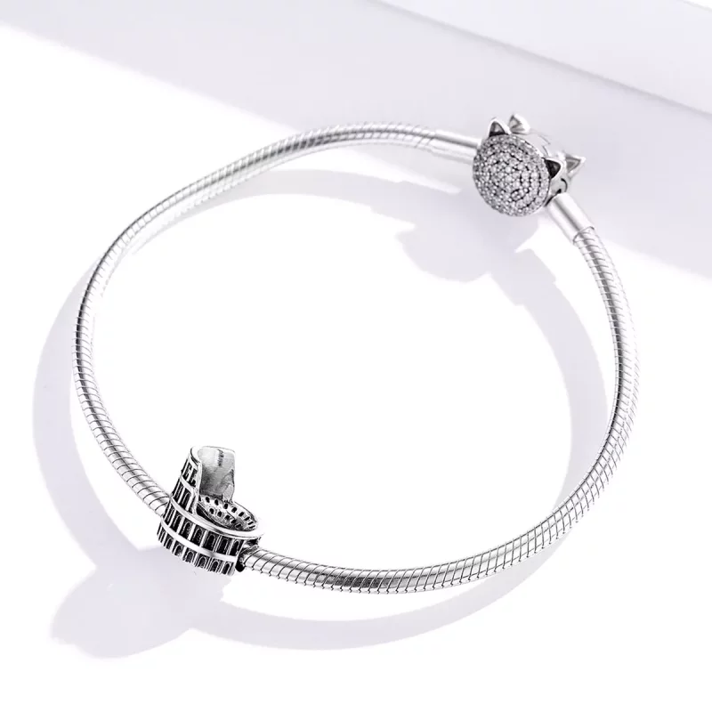 (imagen para) Charm de estilo Pandora en plata con el diseño del Coliseo - SCC1543 - Ver 2