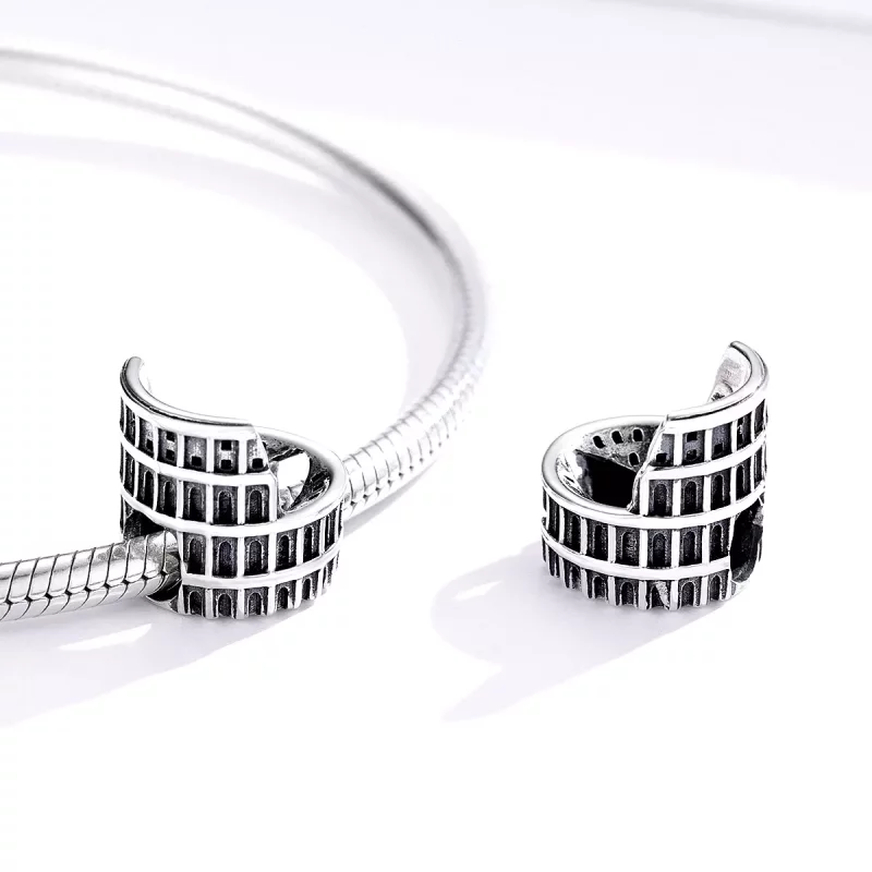 (imagen para) Charm de estilo Pandora en plata con el diseño del Coliseo - SCC1543 - Ver 3