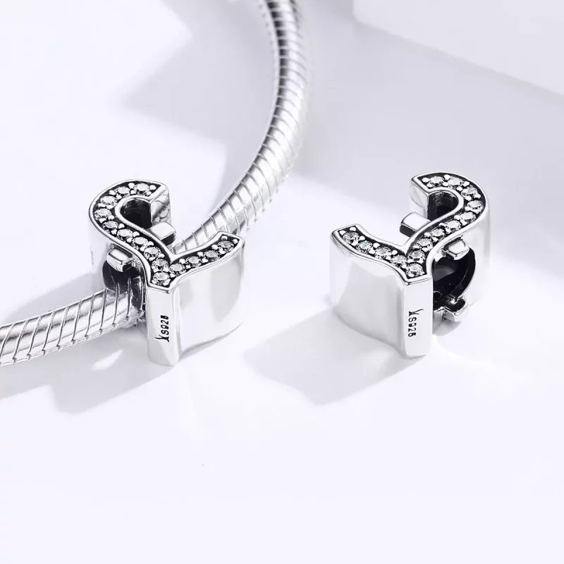 (imagen para) Charm de estilo Pandora en plata con el símbolo de la libra esterlina - SCC1269 - Ver 4