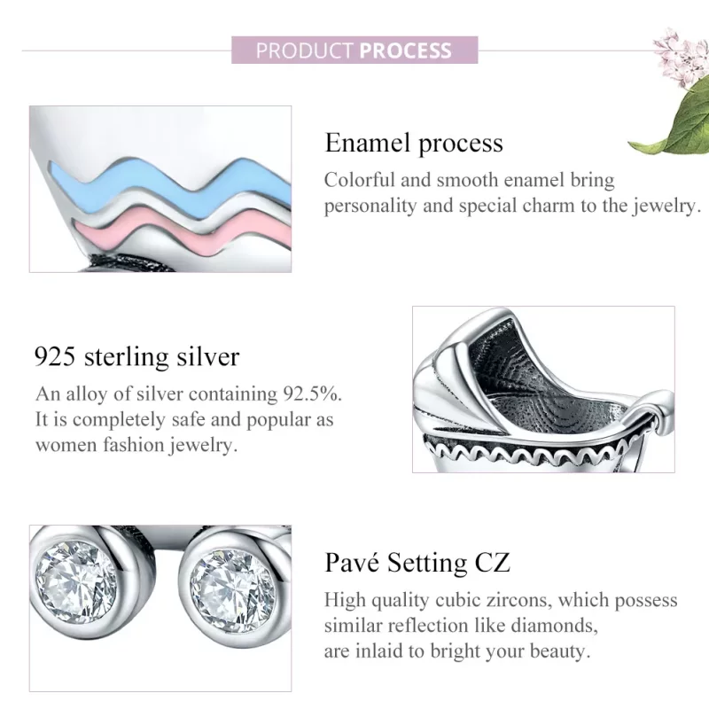 (imagen para) Charm de estilo Pandora en plata con forma de cochecito de bebé recién nacido - - Ver 8