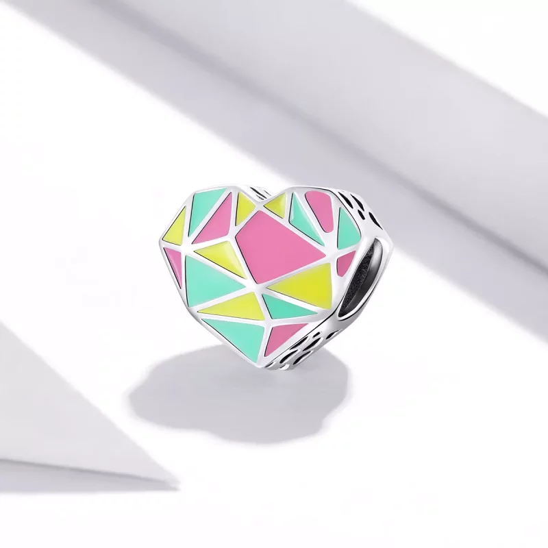 (imagen para) Charm de Estilo Pandora en Plata con Patrones Geométricos - SCC1761 - Ver 2