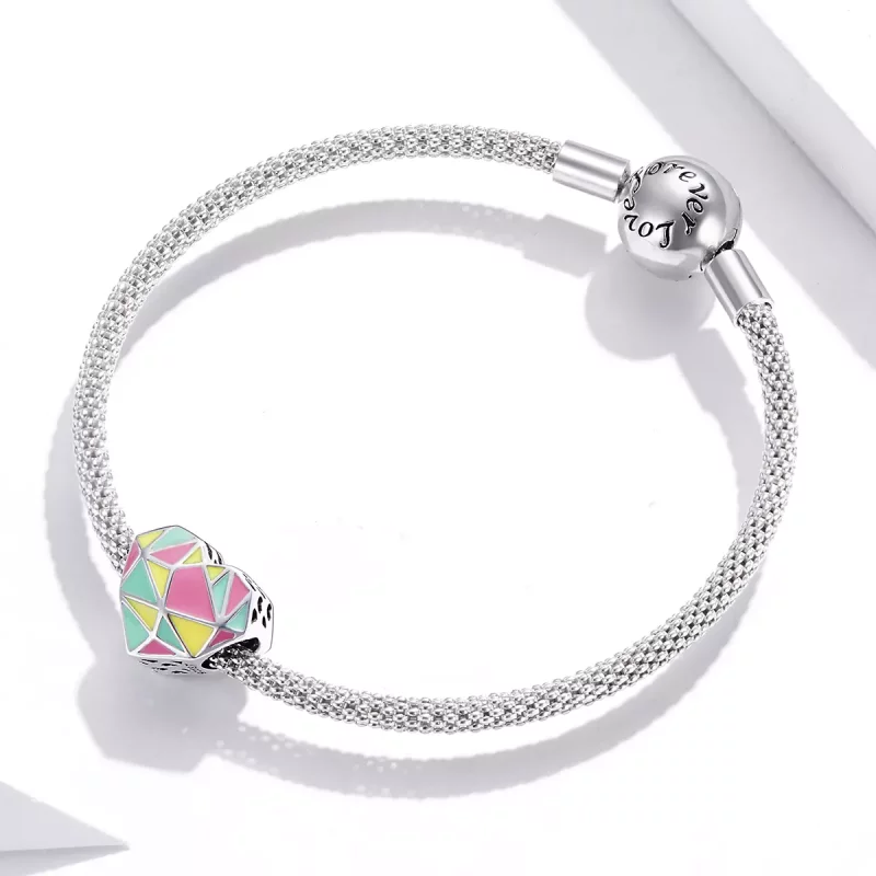 (imagen para) Charm de Estilo Pandora en Plata con Patrones Geométricos - SCC1761 - Ver 3