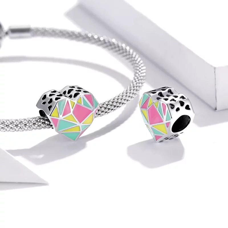 (imagen para) Charm de Estilo Pandora en Plata con Patrones Geométricos - SCC1761 - Ver 4