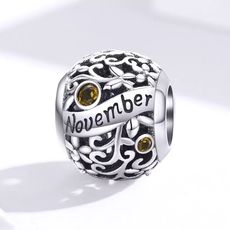 (imagen para) Charm de estilo Pandora en plata con piedra de nacimiento de noviembre - SCC1385 - Ver 4