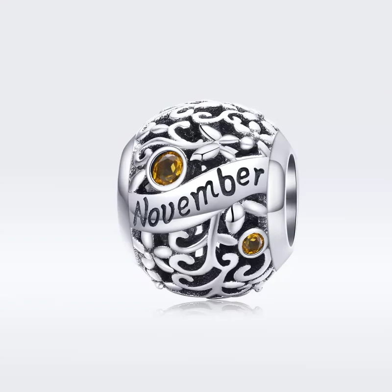 (imagen para) Charm de estilo Pandora en plata con piedra de nacimiento de noviembre - SCC1385 - Ver 5