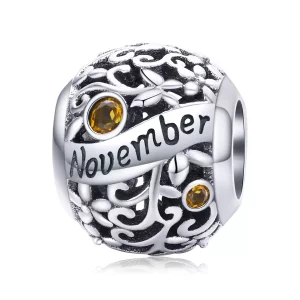 (imagen para) Charm de estilo Pandora en plata con piedra de nacimiento de noviembre - SCC1385-11