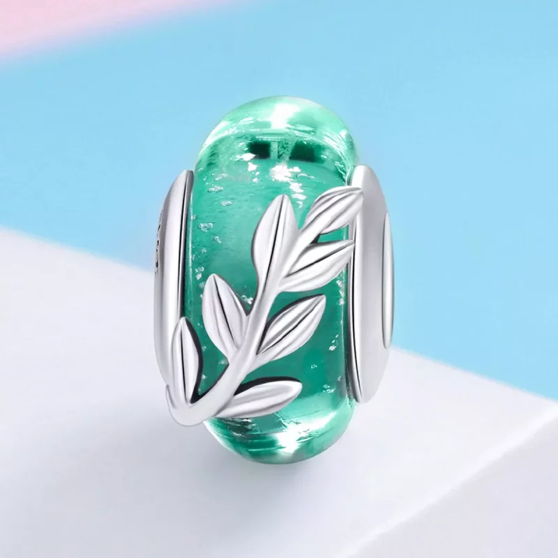 (imagen para) Charm de estilo Pandora en plata con ramas de verano - SCC863 - Ver 2