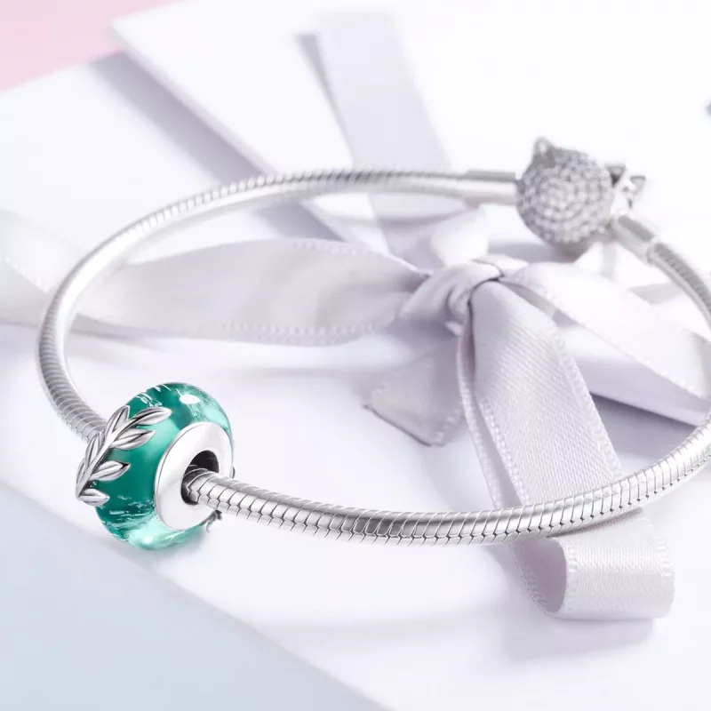 (imagen para) Charm de estilo Pandora en plata con ramas de verano - SCC863 - Ver 4