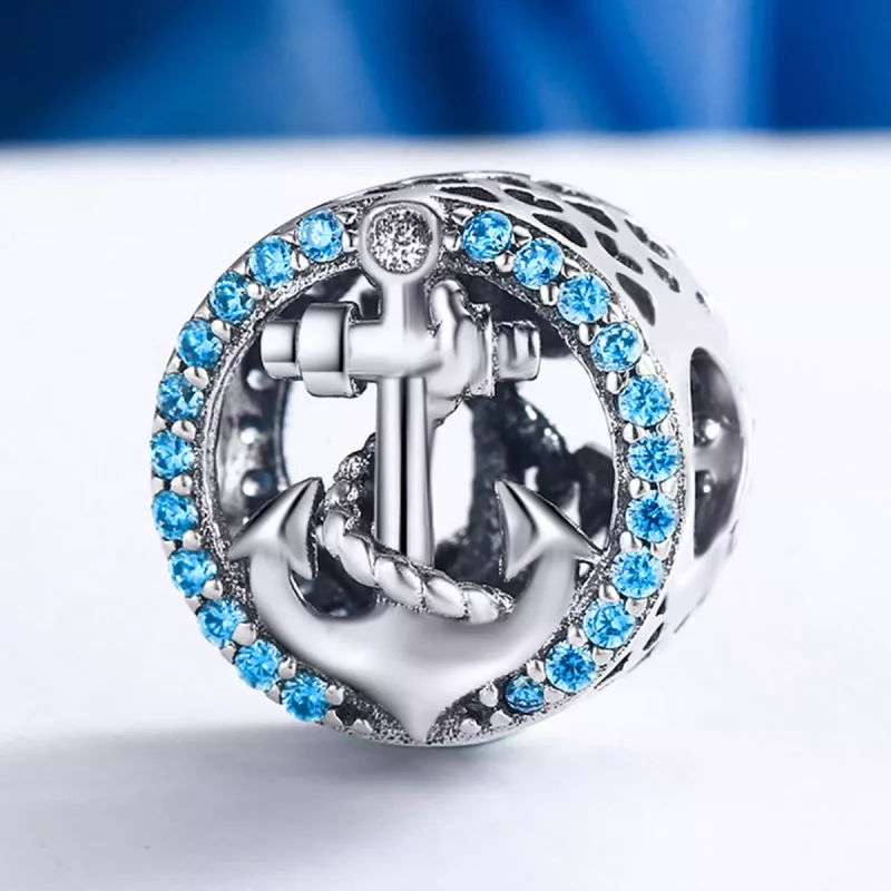 (imagen para) Charm de estilo Pandora en plata para viaje al océano - SCC148 - Ver 4